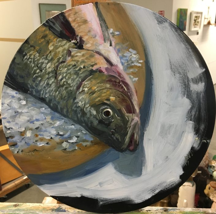fish painting, fishheads, by Ned Axthelm